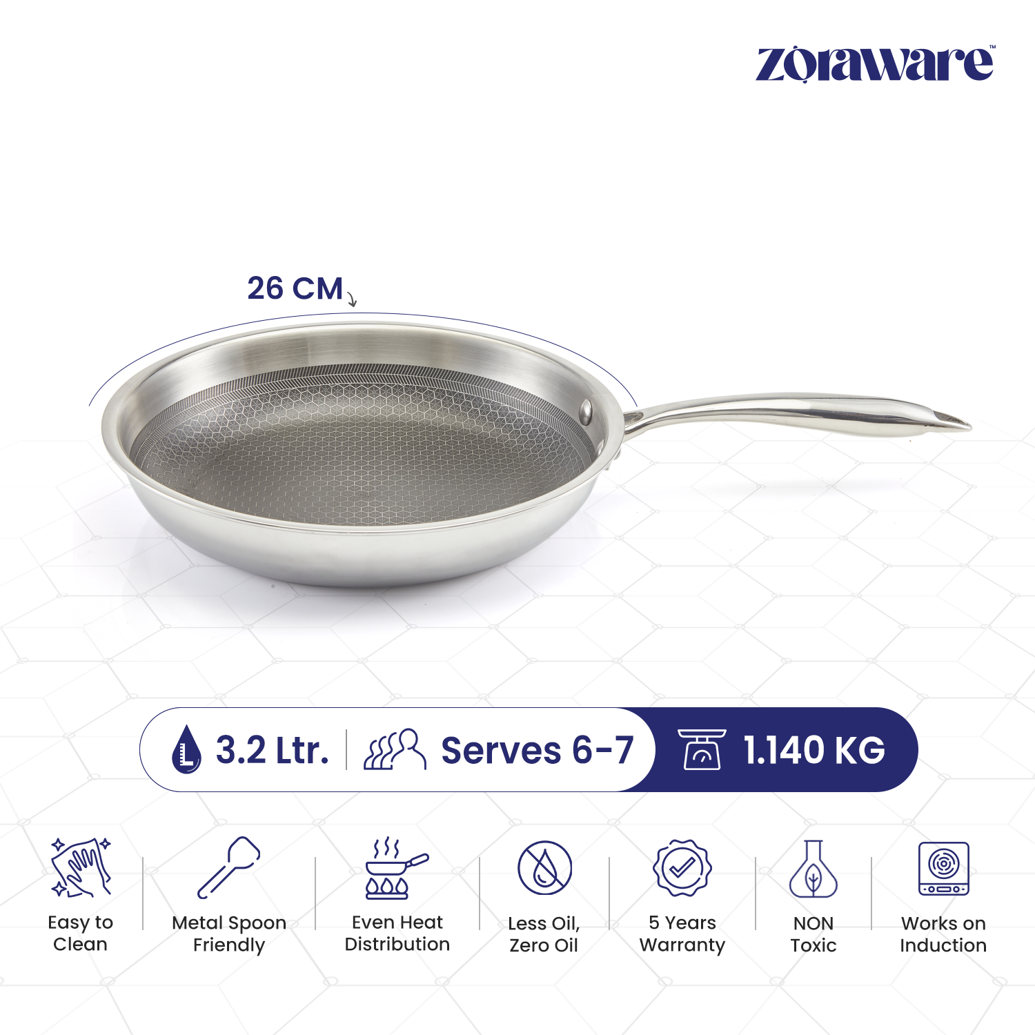 Triply Honey Comb Fry Pan