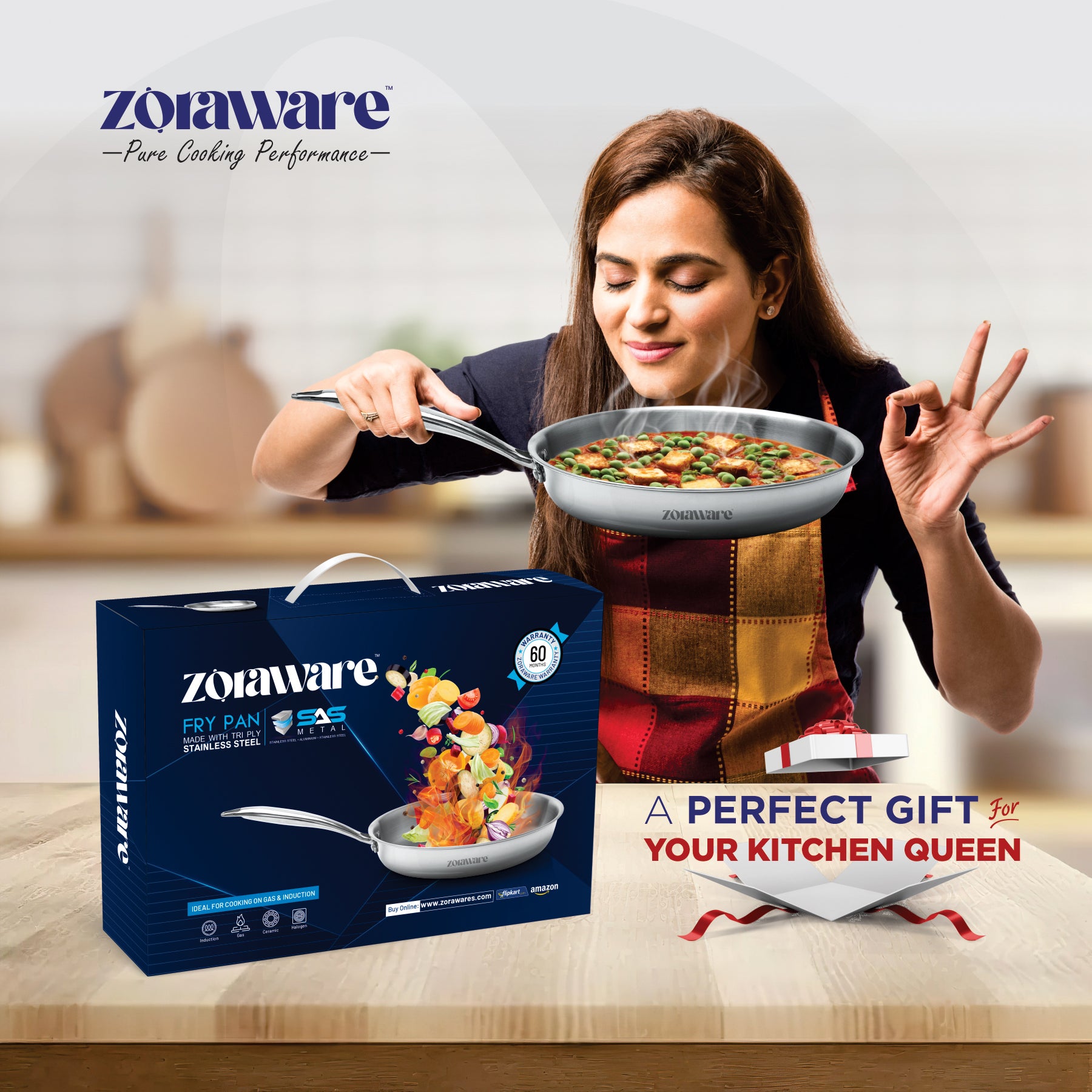 Triply FryPan l Pasta Pan Induction and Gas Compitable 5 Year Warranty