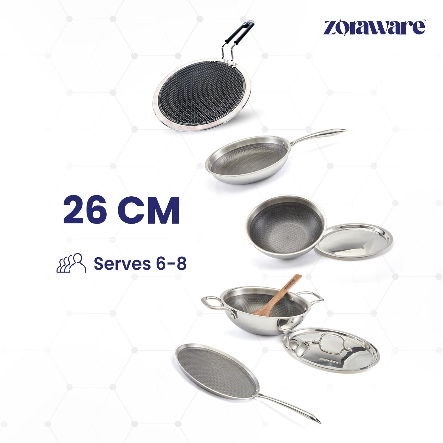 Honey Comb 7 Pcs Cookware Set