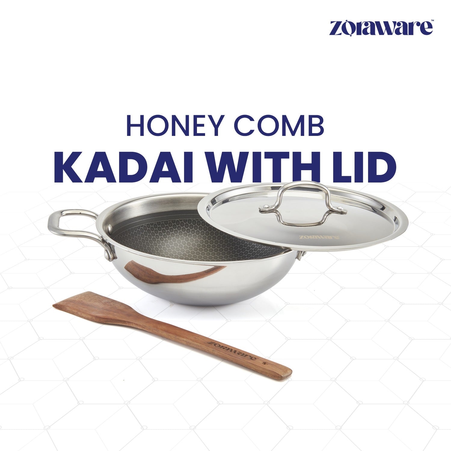 Triply Honey Comb Kadai l Free Lid l Induction Compitable