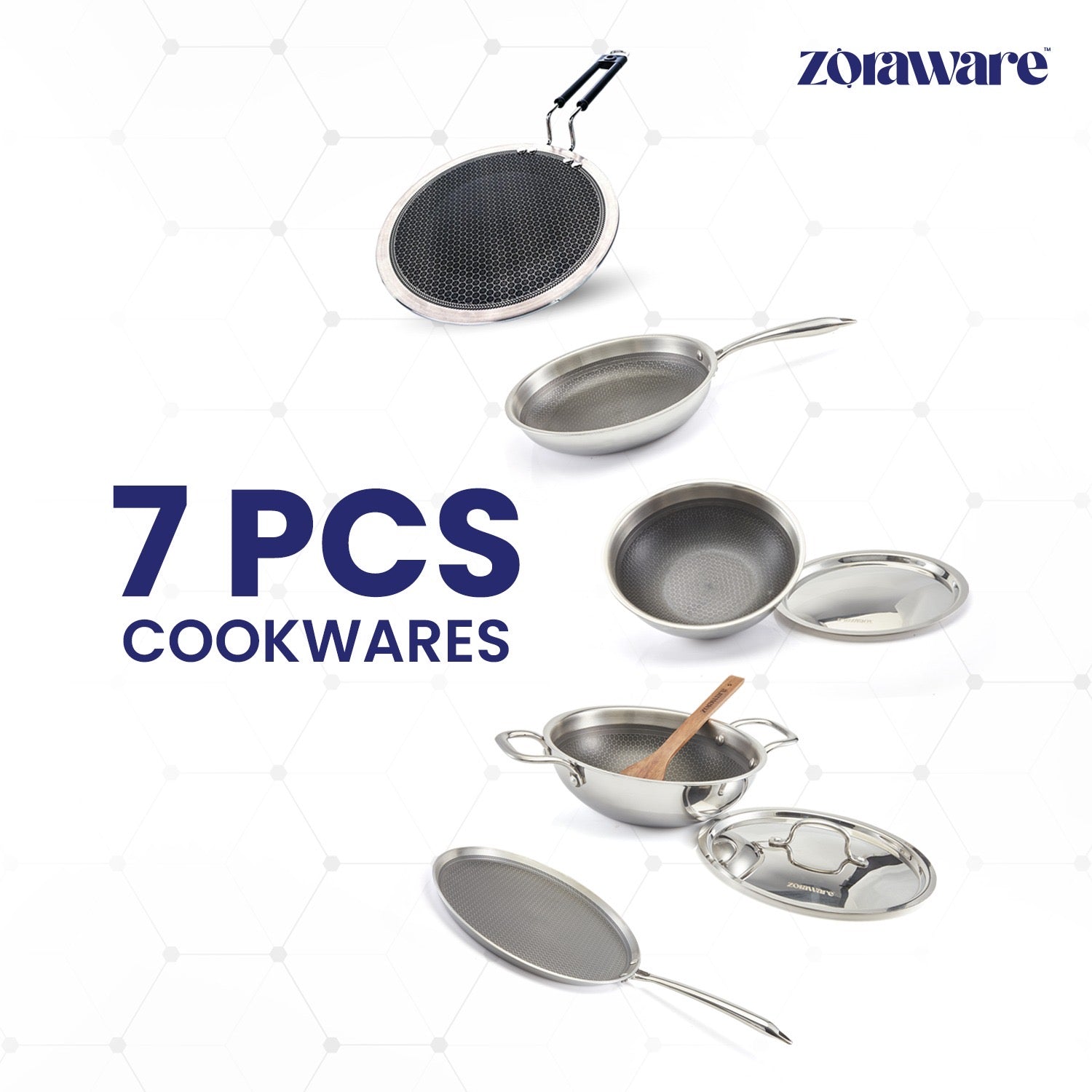 Honey Comb 7 Pcs Cookware Set