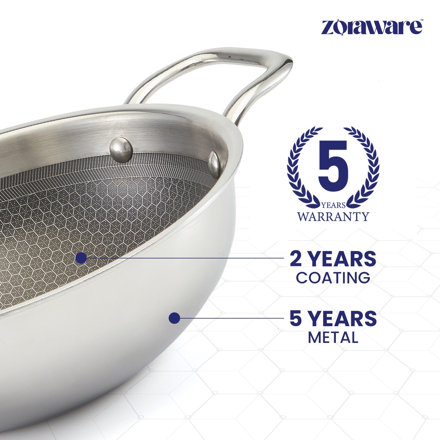 Triply Honey Comb Kadai l Free Lid l Induction Compitable