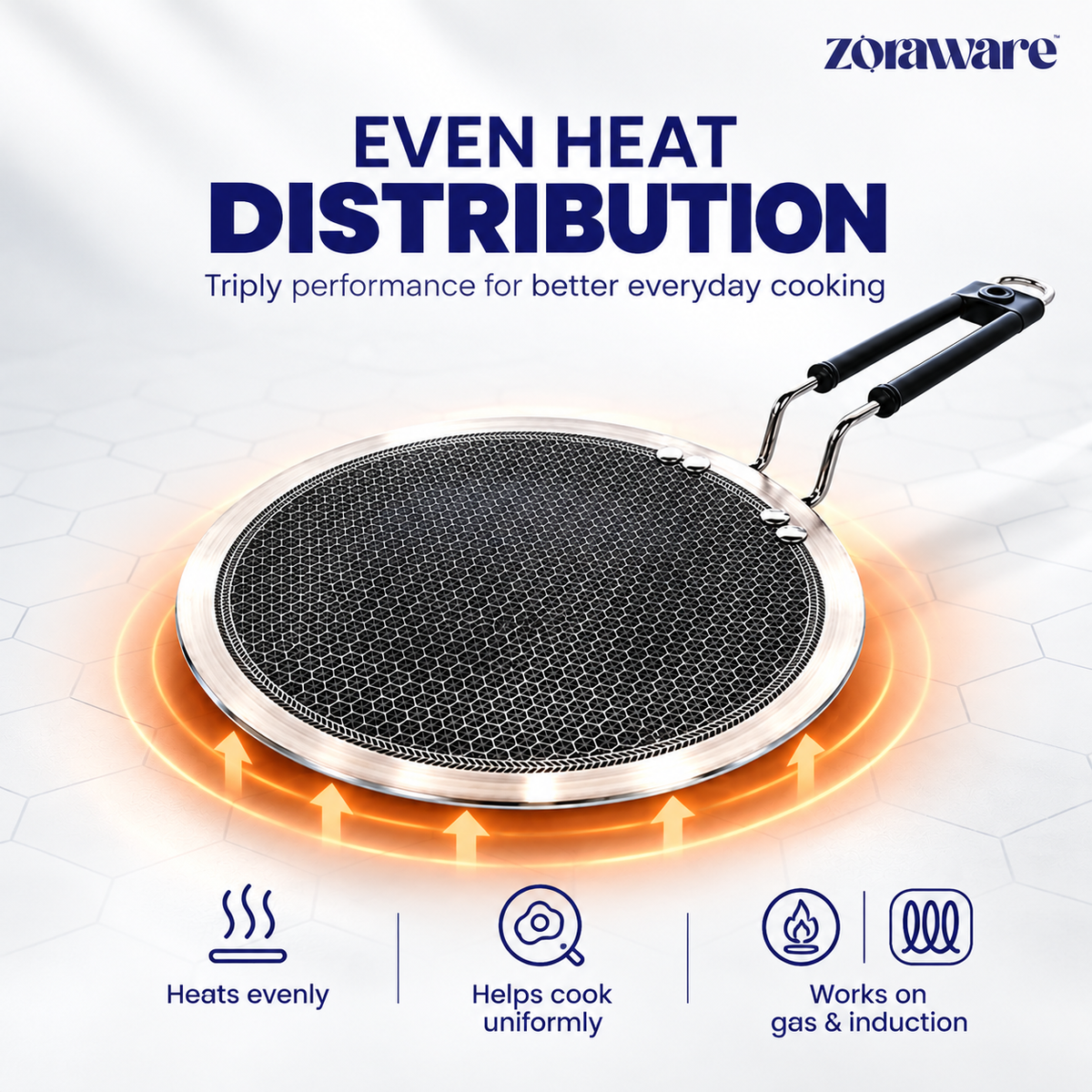 Triply Honey Comb Tawa 3.5mm Thick l Induction Compatible