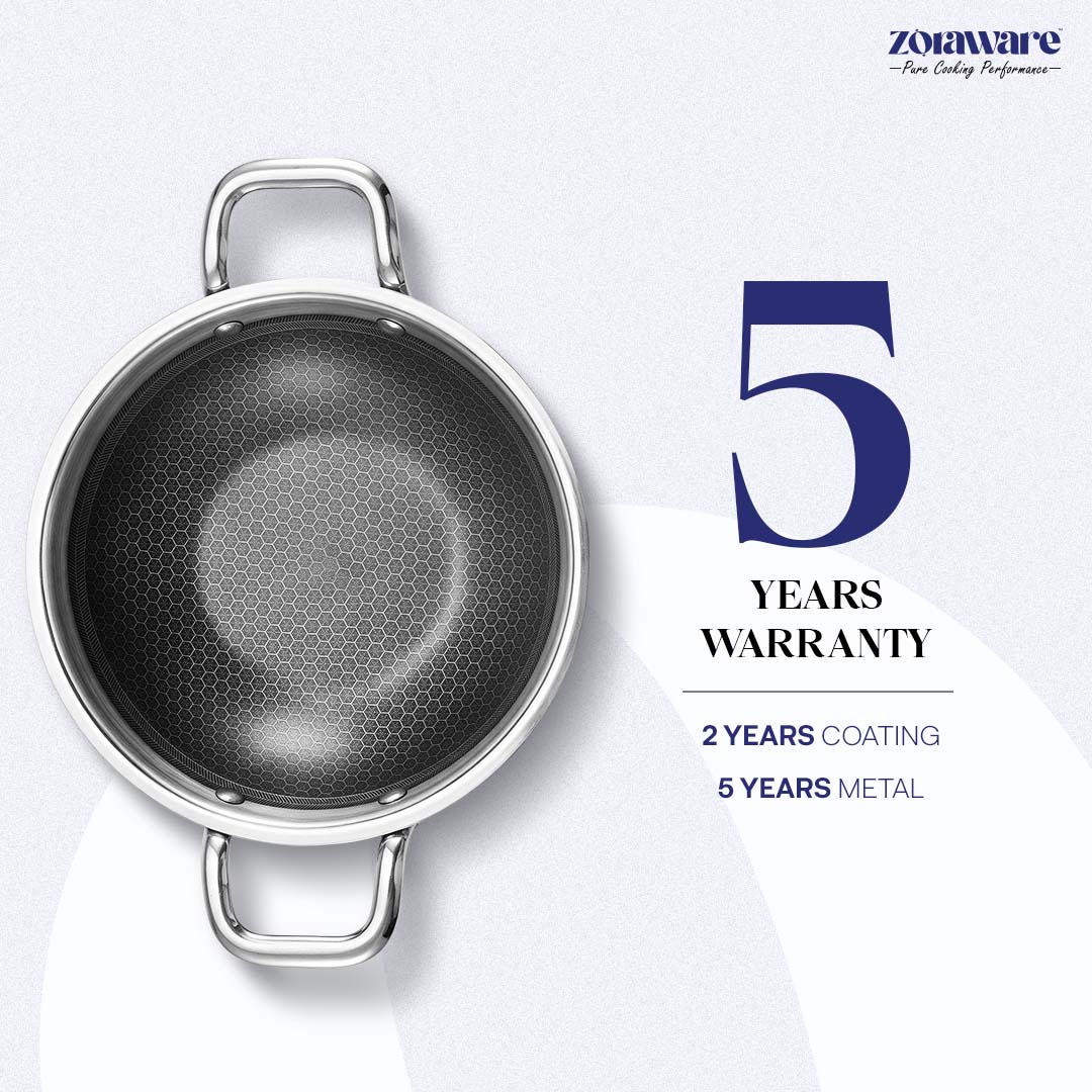 Triply Honey Comb Kadai l Free Lid l Induction Compitable