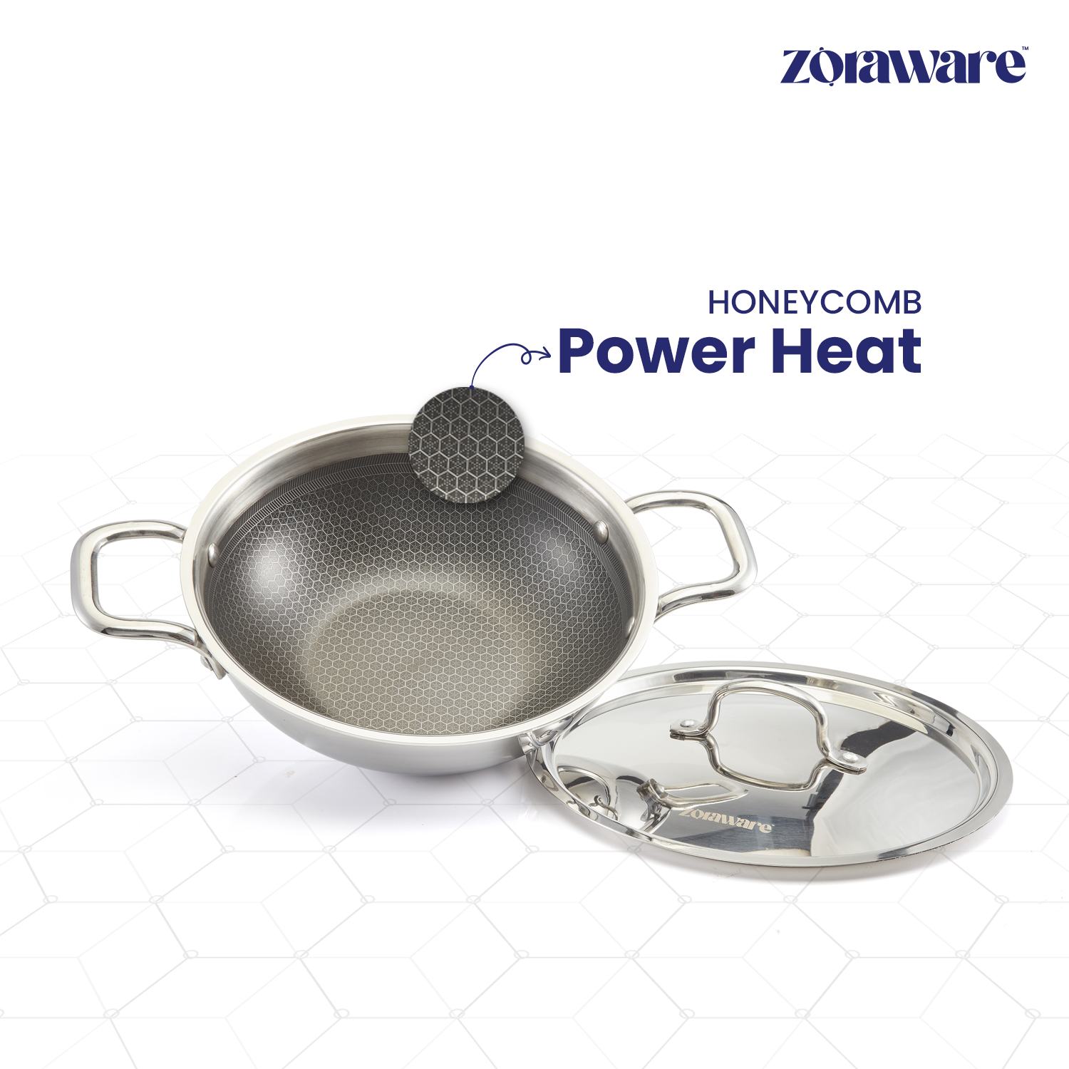 Triply Honey Comb Kadai l Free Lid l Induction Compitable