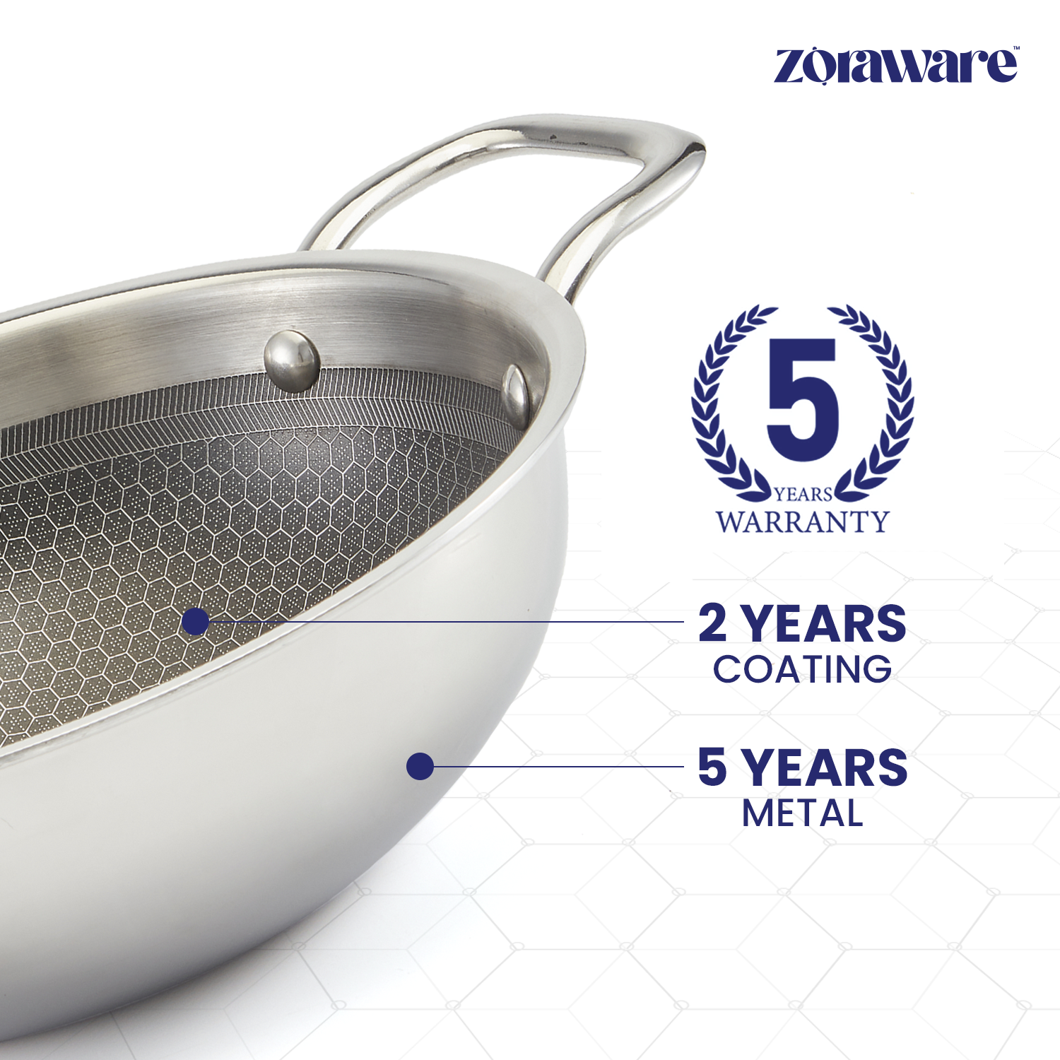 Triply Honey Comb Kadai l Free Lid l Induction Compitable