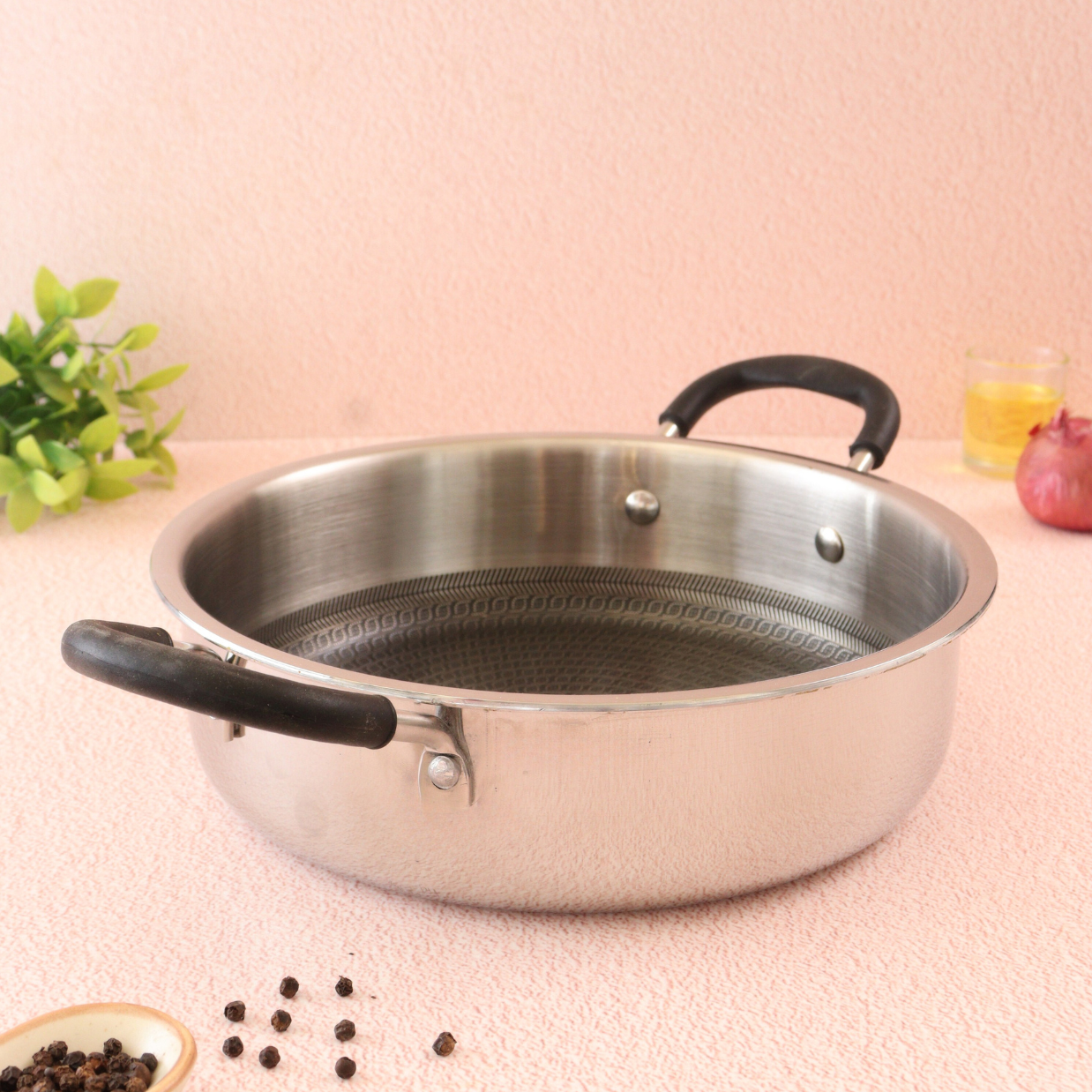 Triply Hexa Pro Non Stick Multi Pan l 5 Year Warranty l Induction Compitable l Free Toughned Glass Lid