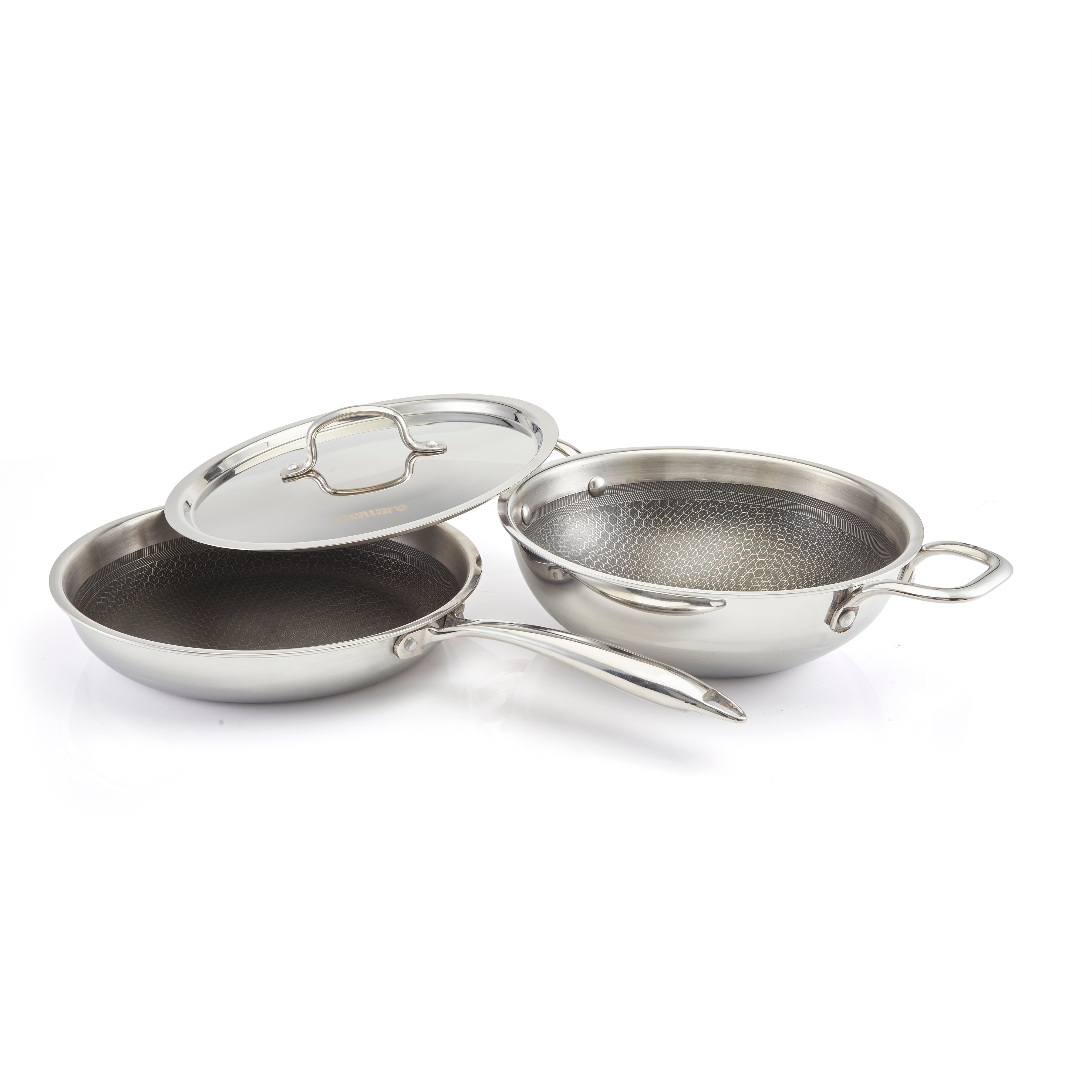 Honey Comb Triply Kadai + Fry Pan Cookware Set