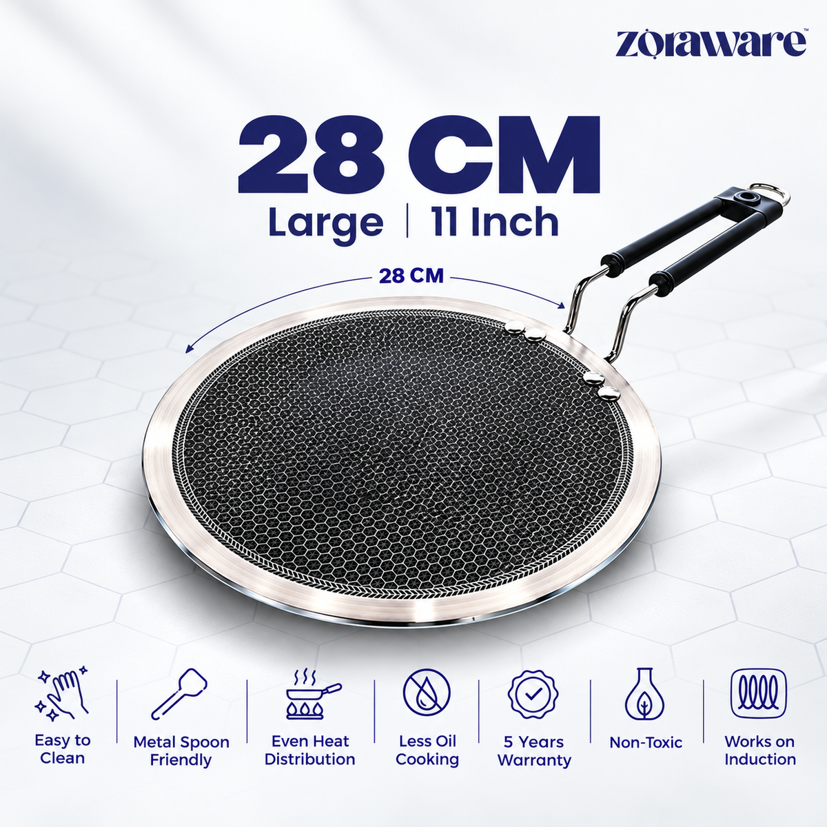 Triply Honey Comb Tawa 3.5mm Thick l Induction Compatible