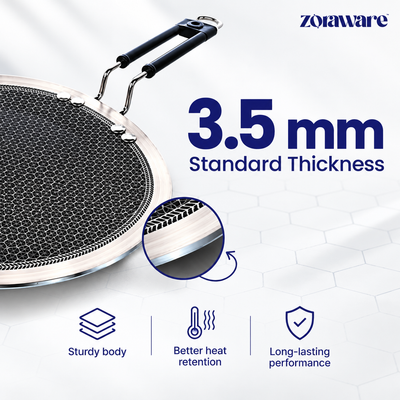 Triply Honey Comb Tawa 3.5mm Thick l Induction Compatible