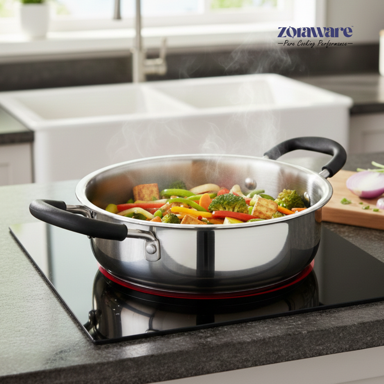 Triply Hexa Pro Non Stick Multi Pan  l 5 Year Warranty l Induction Compitable l Free Toughned Glass Lid