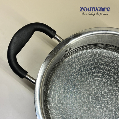 Triply Hexa Pro Non Stick Multi Pan  l 5 Year Warranty l Induction Compitable l Free Toughned Glass Lid