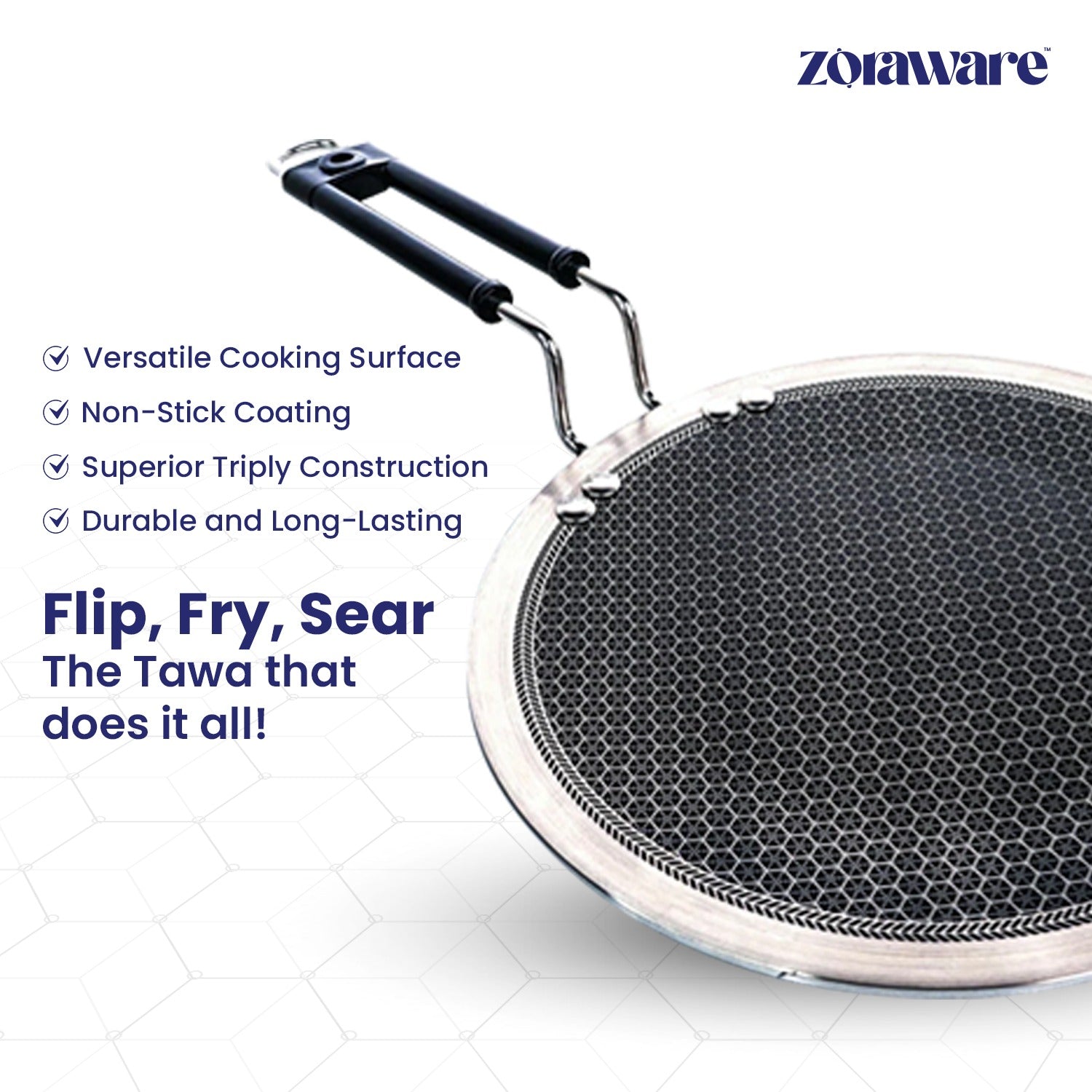 Triply Honey Comb Tawa 3.5mm Thick l Induction Compatible