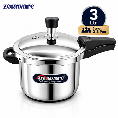 Triply Stainless Steel Pressure Cooker - Outer Lid - Induction & Gas Compatible 5 L
