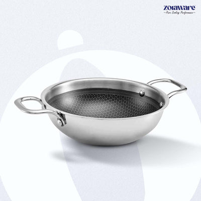 Triply Honey Comb Kadai l Free Lid l Induction Compitable