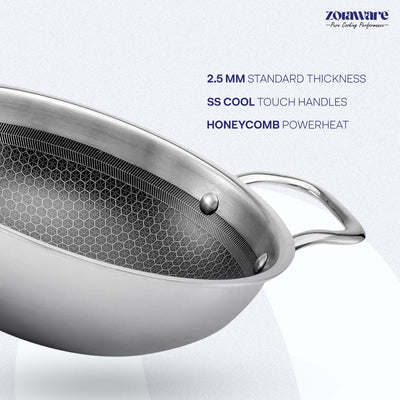 Triply Honey Comb Kadai l Free Lid l Induction Compitable
