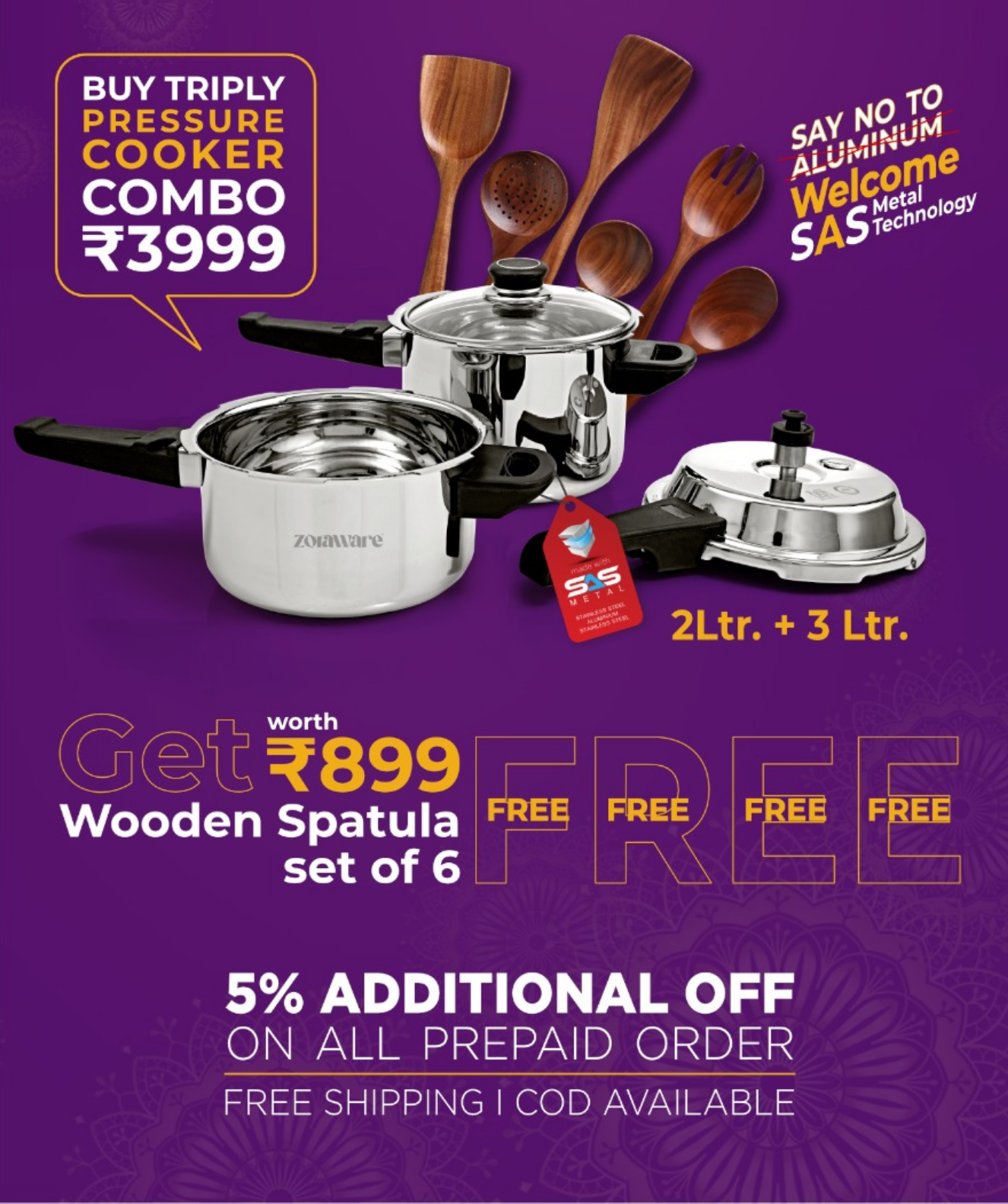 Triply Pure Pressure Cooker ZORAWARE