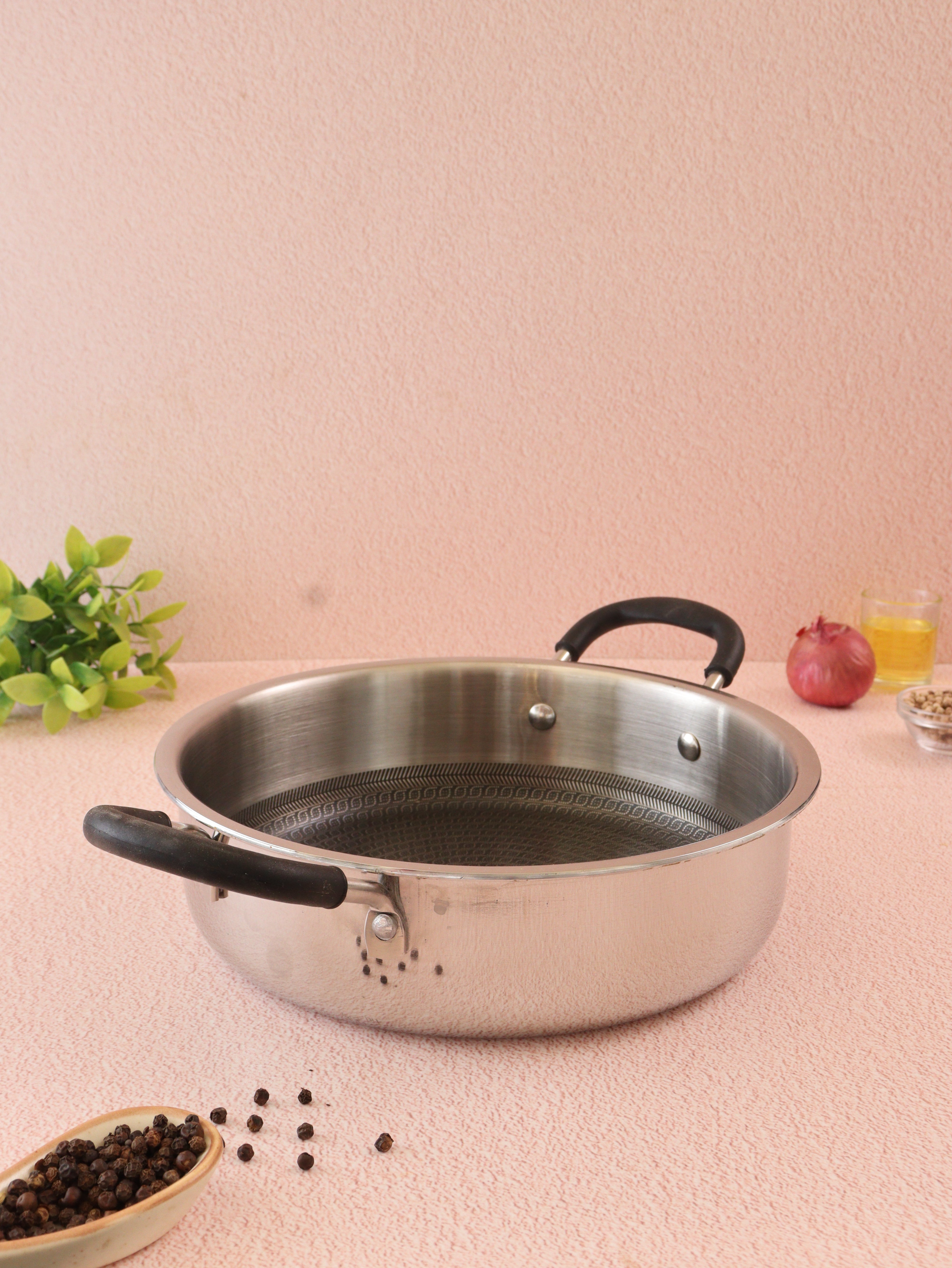 Triply Hexa Pro Non Stick Multi Pan  l 5 Year Warranty l Induction Compitable l Free Toughned Glass Lid