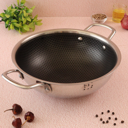 Triply Honey Comb Kadai l Free Lid l Induction Compitable