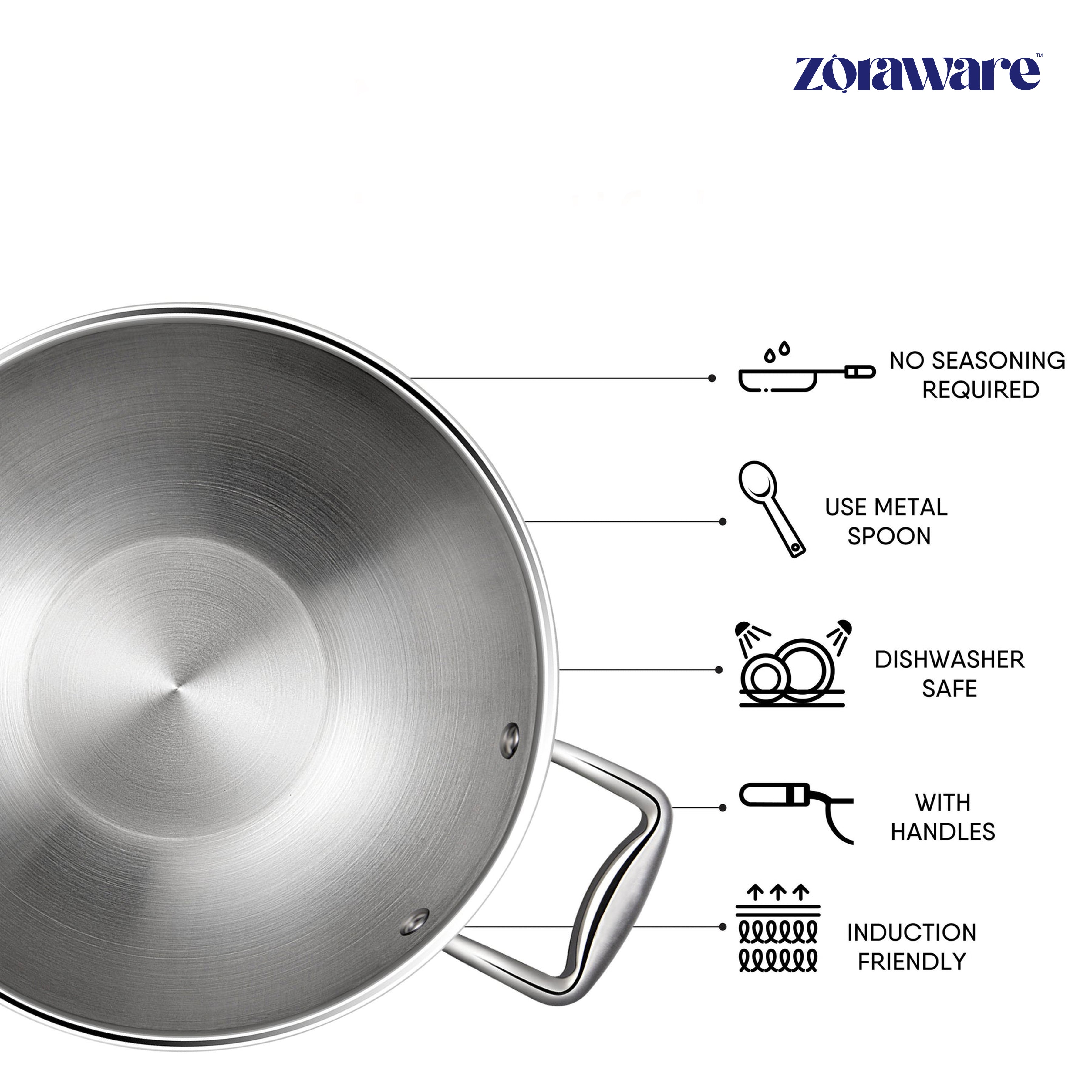 Triply Kadai with Stainless Steel Lid