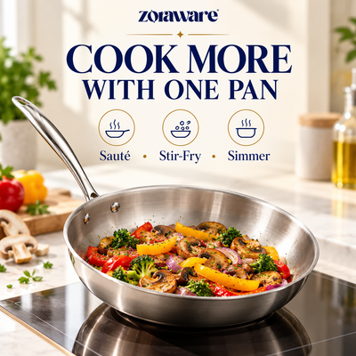 Triply FryPan l Pasta Pan Induction and Gas Compitable 5 Year Warranty