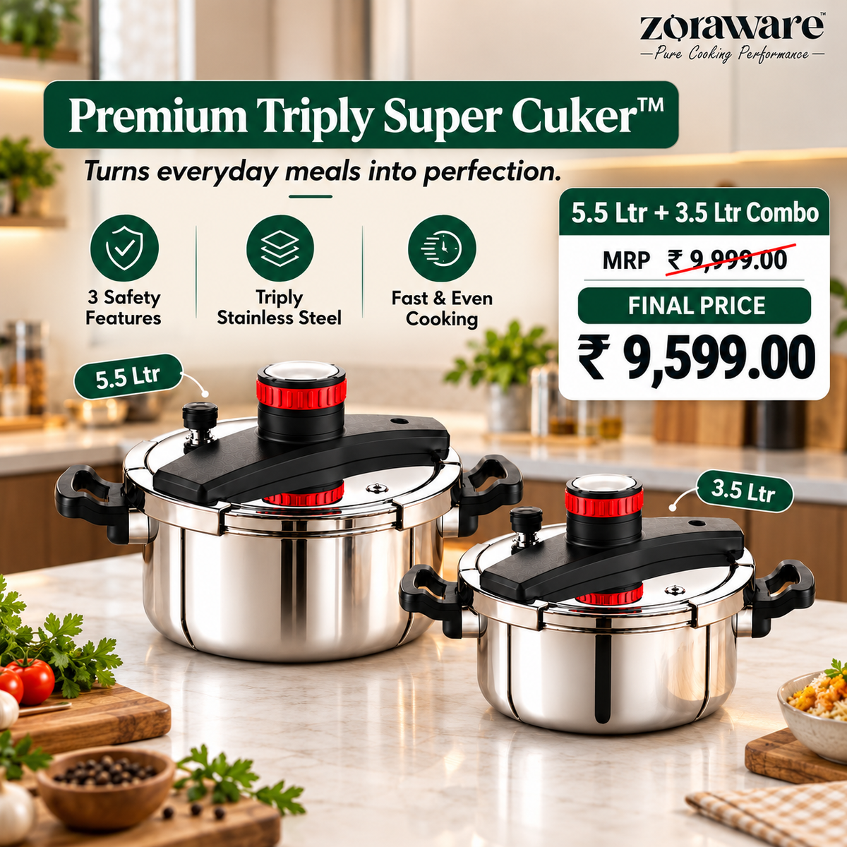 Super Cuker™  Triply Stainless Steel Cooker