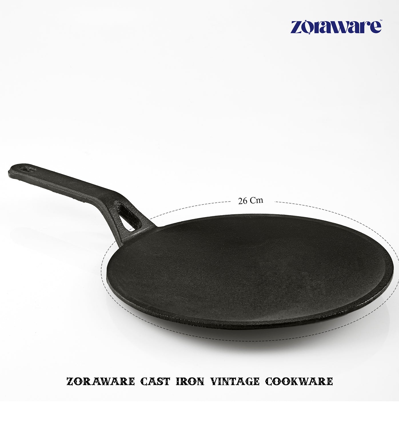 ZORAWARE VINTAGE CAST IRON TAWA 26 CM / 2.3 KG