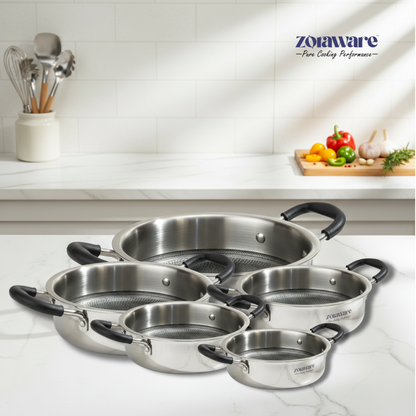 Triply Hexa Pro Non Stick Multi Pan  l 5 Year Warranty l Induction Compitable l Free Toughned Glass Lid