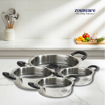 Triply Hexa Pro Non Stick Multi Pan  l 5 Year Warranty l Induction Compitable l Free Toughned Glass Lid