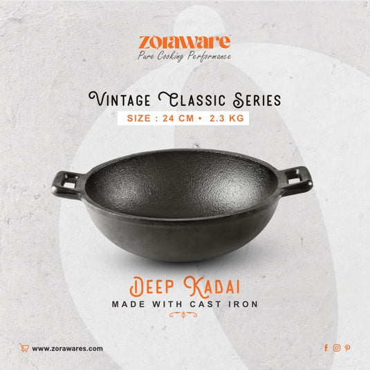 ZORAWARE VINTAGE CAST IRON APPAM PAN 12 CAVITY 26 CM/ 3 KG