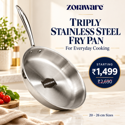 Triply FryPan l Pasta Pan Induction and Gas Compitable 5 Year Warranty