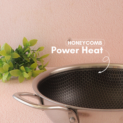 Triply Honey Comb Kadai l Free Lid l Induction Compitable